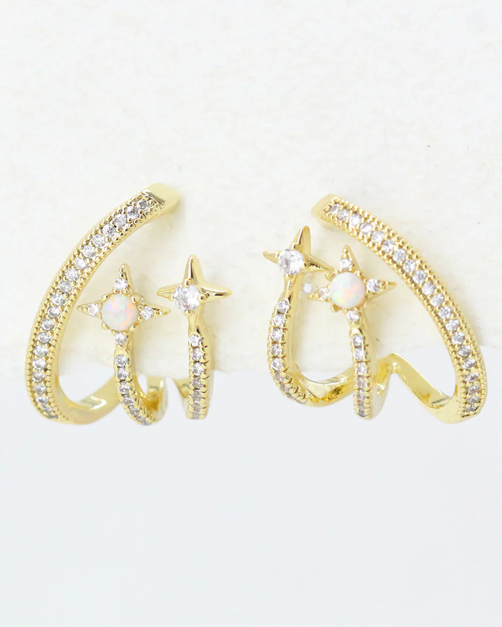 Opal Stars Stud Earrings