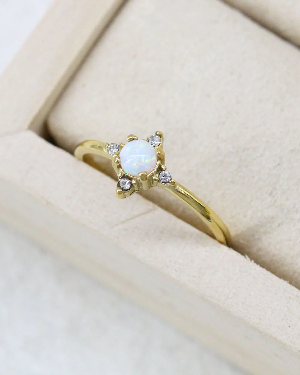 Gold & Dainty Opal Ring