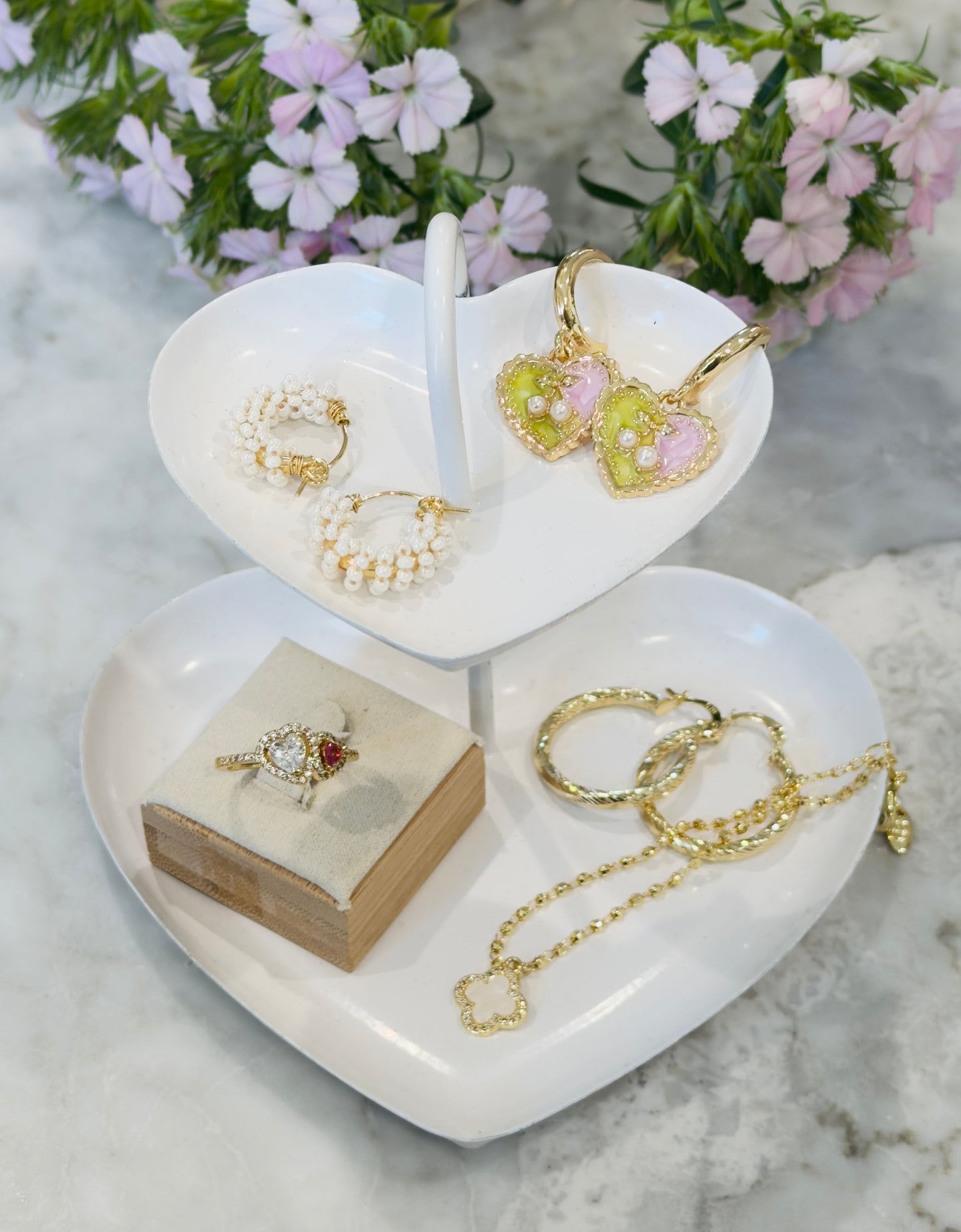 Pearl Bloom Hoop Earrings