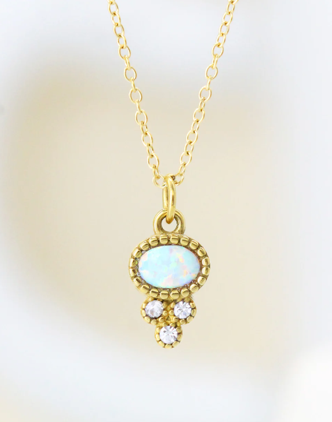 Opal Tiara Stainless Steel Necklace