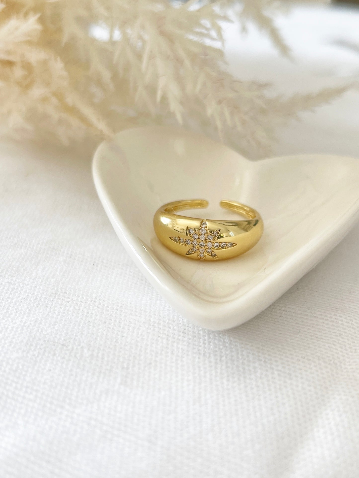 Golden Starburst Dome Ring