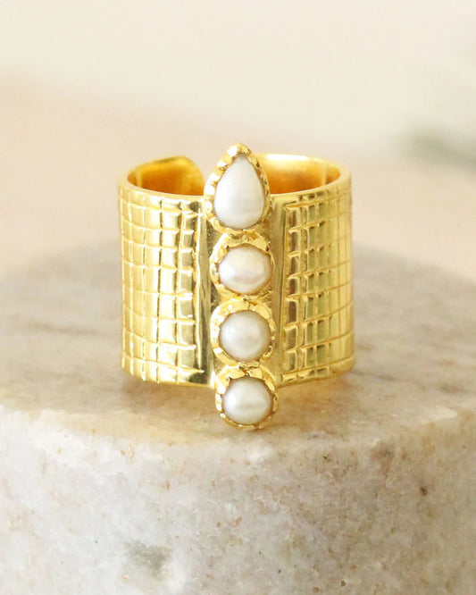 Pearl Croc Texture Ring