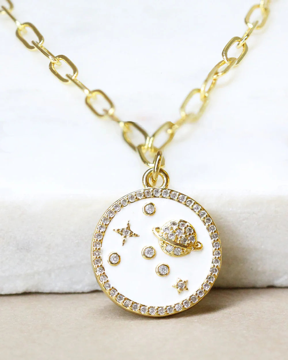 White Galaxy Chain Necklace