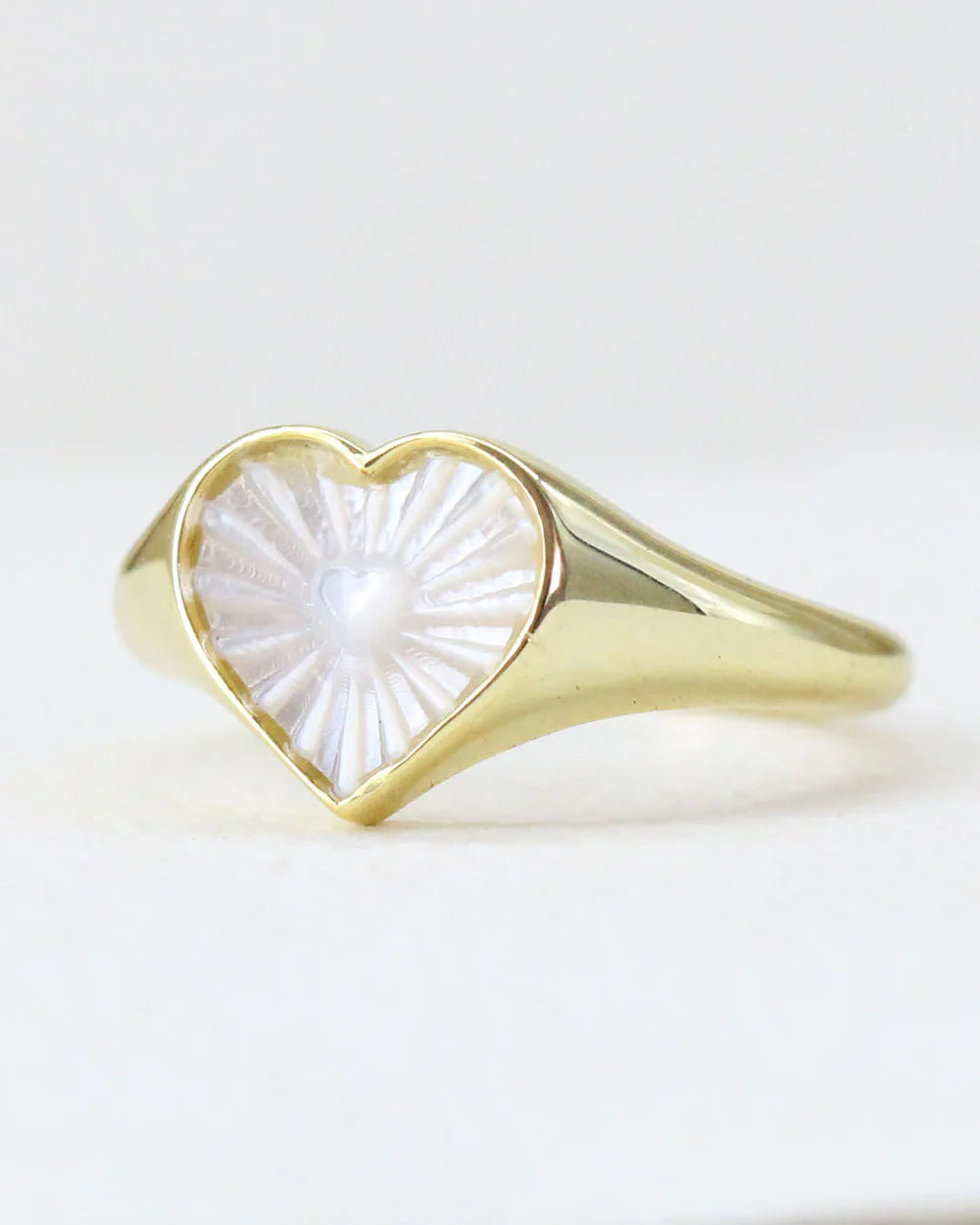 Mother of Pearl Heart Ring