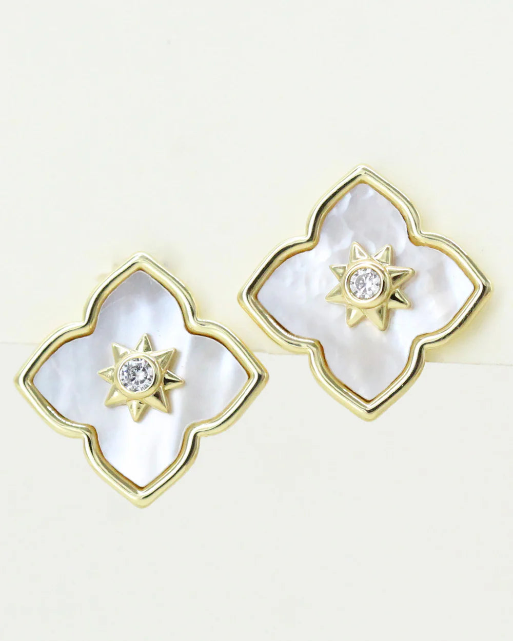 White Flower Earrings