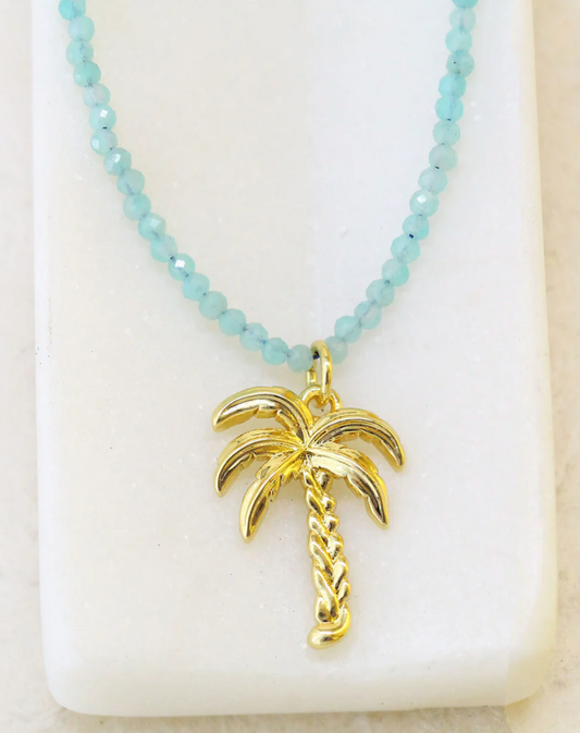 Turquoise Palm Tree Necklace