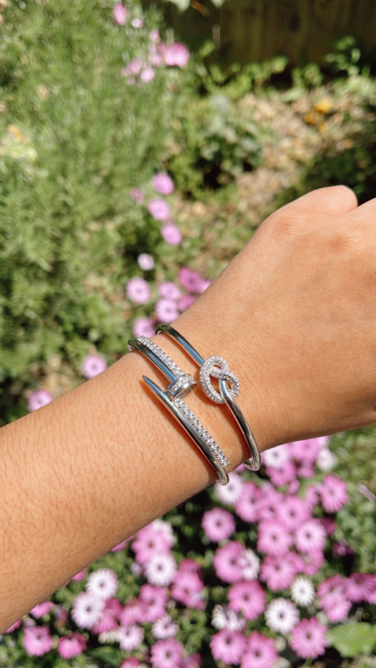 Silver Pretzel Twist Bracelet