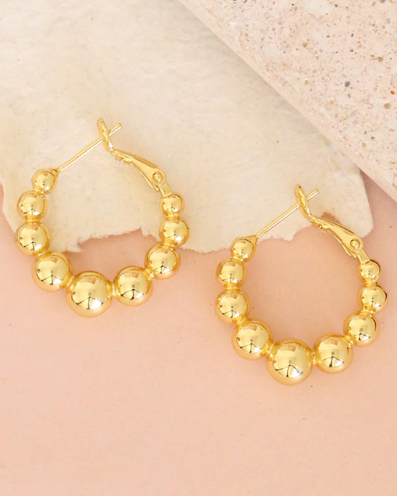 Gold Dotted Hoops