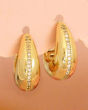 Gold Curve & Bling Earrings