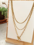 Triple-Layer Gold Chain Necklace Sst