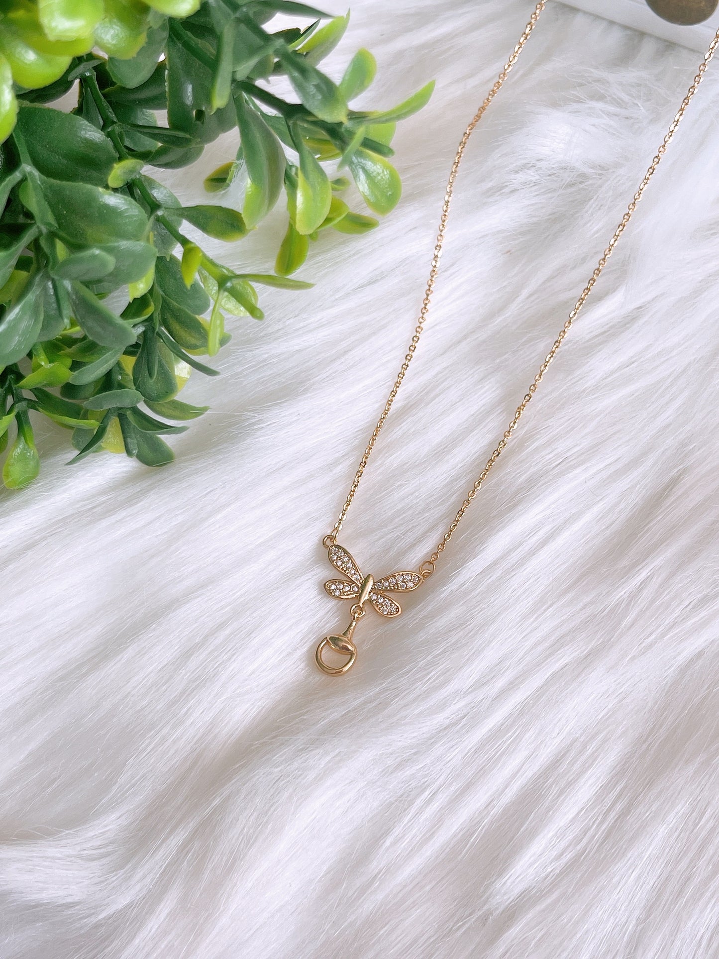 Golden Dragonfly Necklace