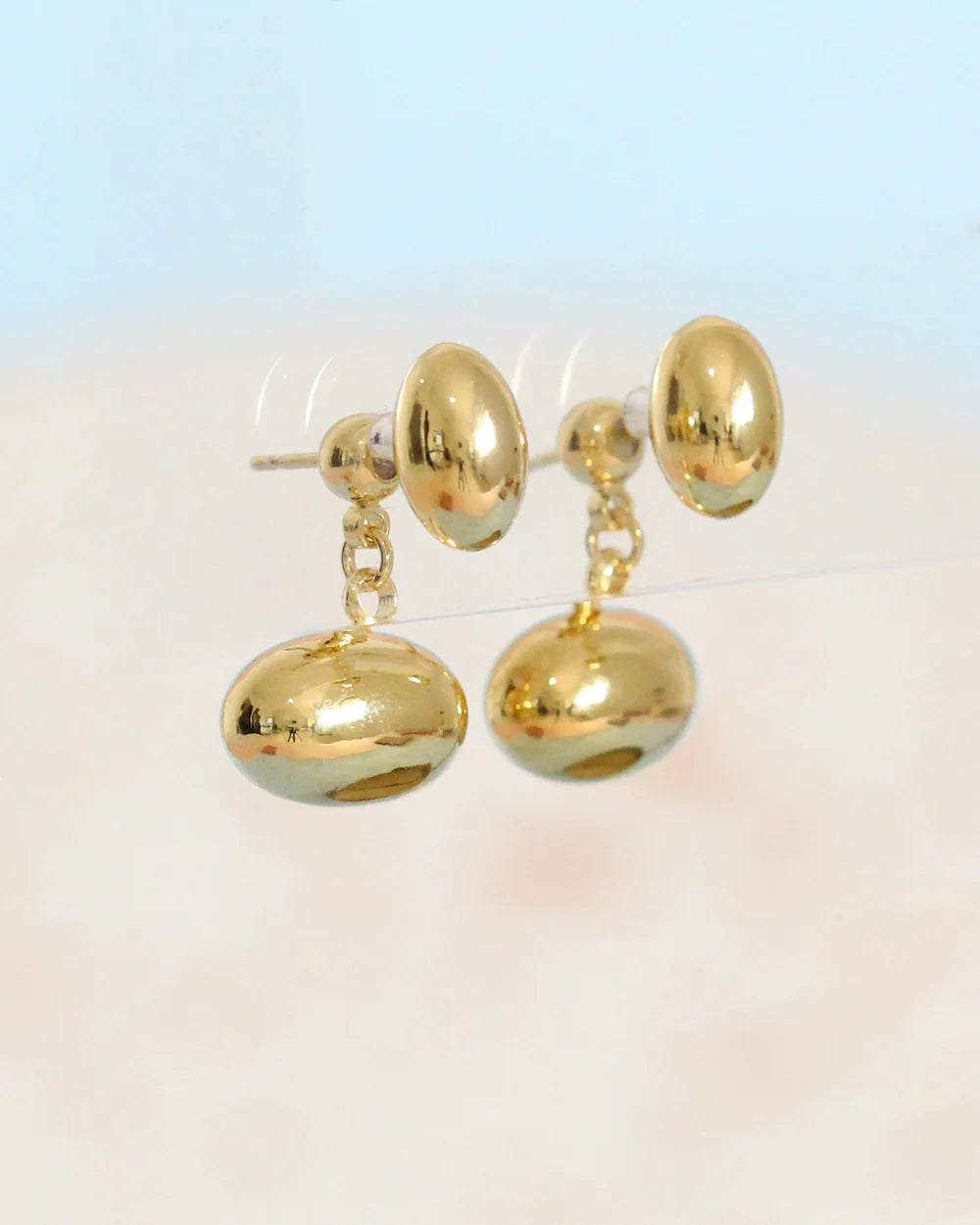 Gold Nugget Jacket Earrings