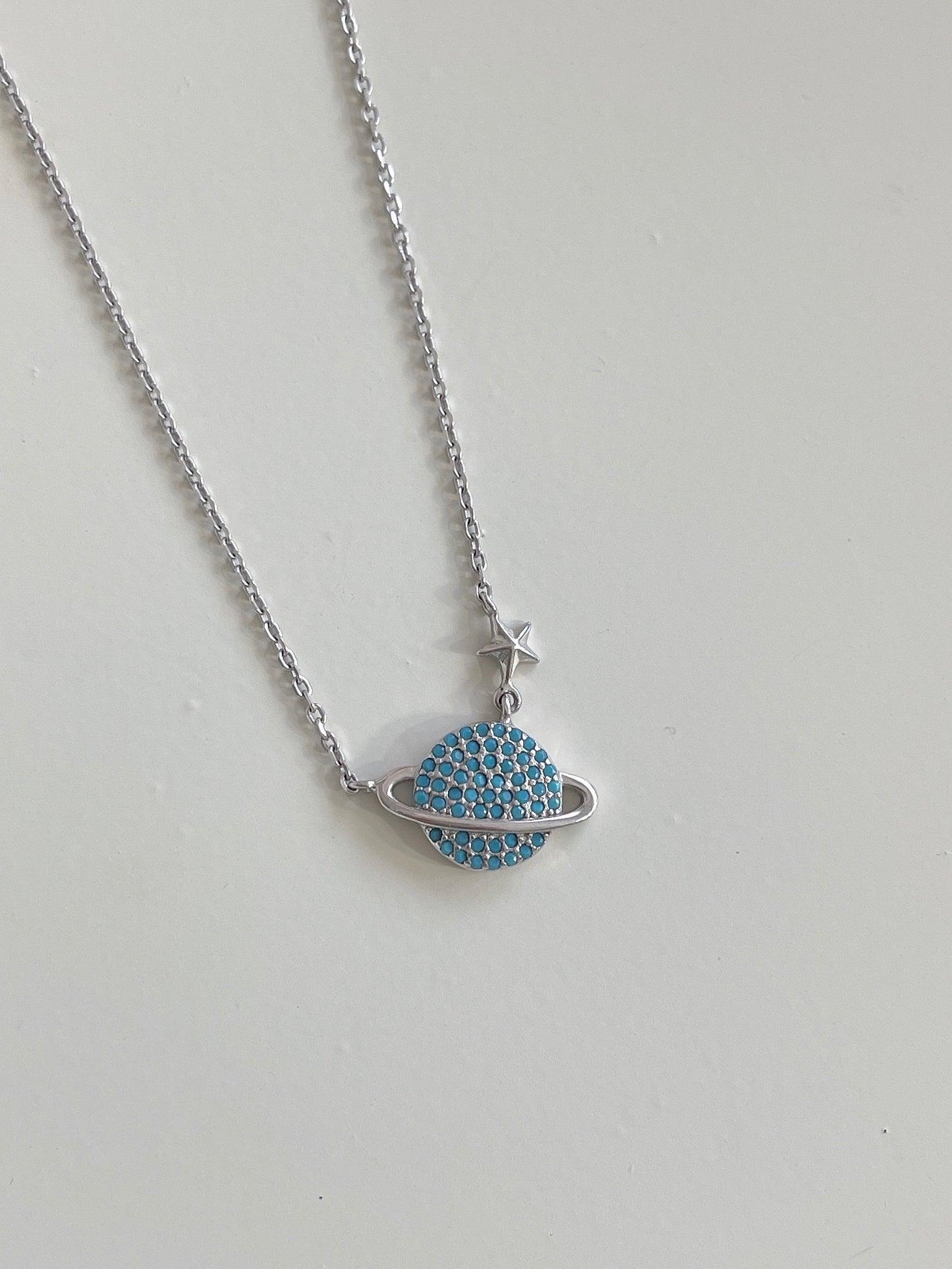 Turquoise Saturn Necklace