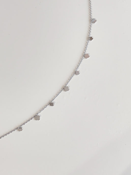 Silver Clovers Anklet