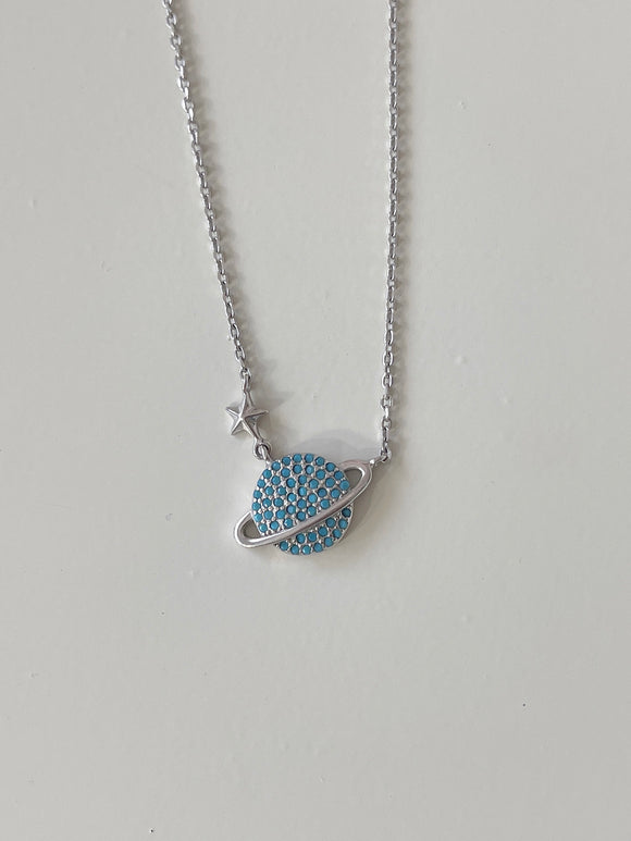 Turquoise Saturn Necklace