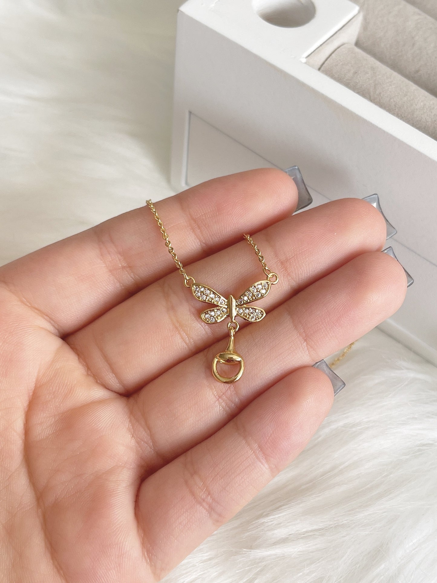 Golden Dragonfly Necklace