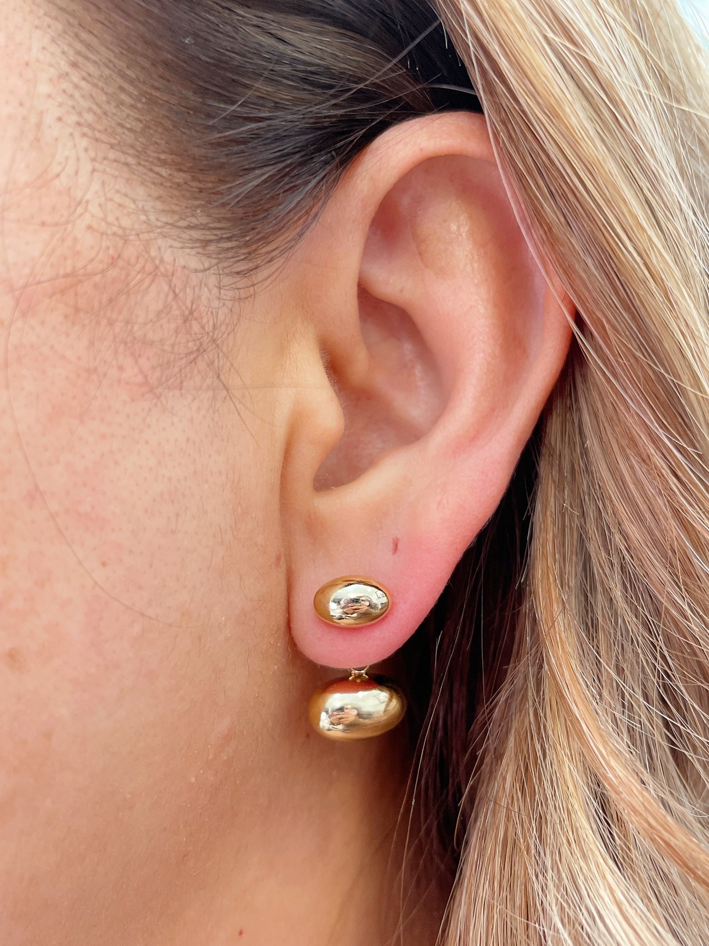 Gold Nugget Jacket Earrings