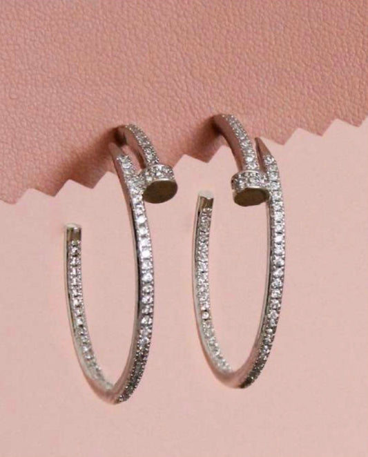 Silver Nail Hoops